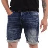 SUBLEVEL Short En Jeans Bleu Foncé Homme Sublevel Denim -NASA shop B2CD 1236