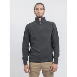Ritchie Pull Col Montant Zippé Pur Coton Lomath