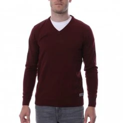 HUNGARIA Pull Over Bordeaux Homme Hungaria V NECK EDITION